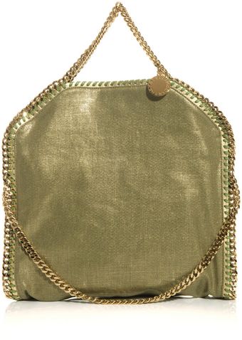 Stella McCartney Falabella Metallic Linen Bag - Lyst