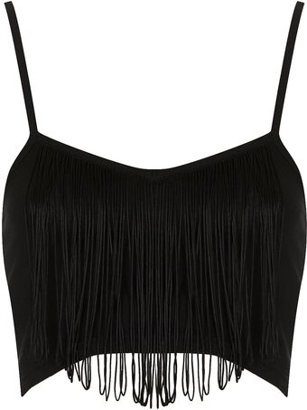 Topshop Fringe Bralet - Lyst