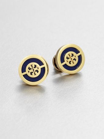 Tory Burch Enamel Logo Stud Earrings - Lyst