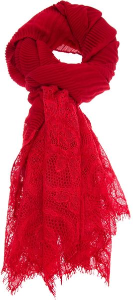 Valentino Lace Detail Scarf - Lyst