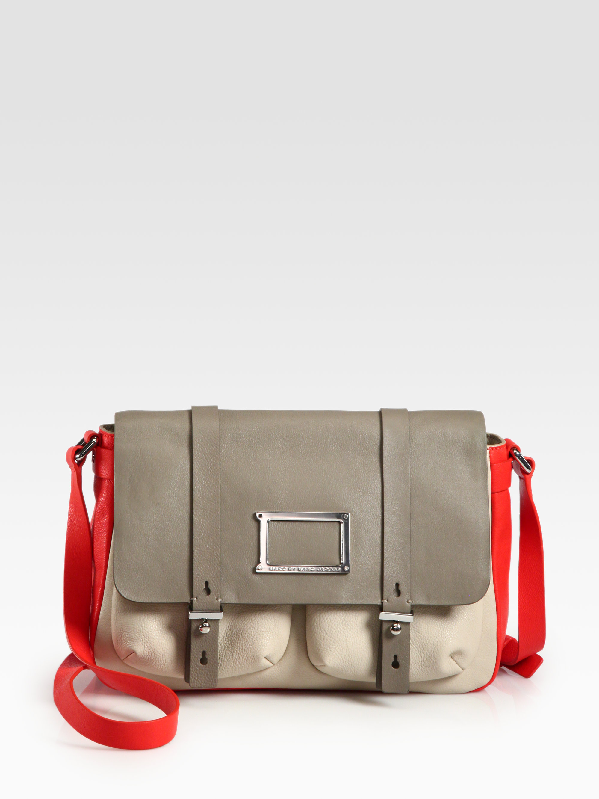 Marc By Marc Jacobs Werdie Colorblocked Messenger Bag in Gray (shock