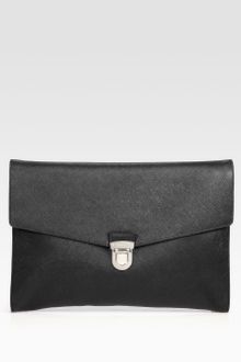 Prada Saffiano Leather Portfolio - Lyst