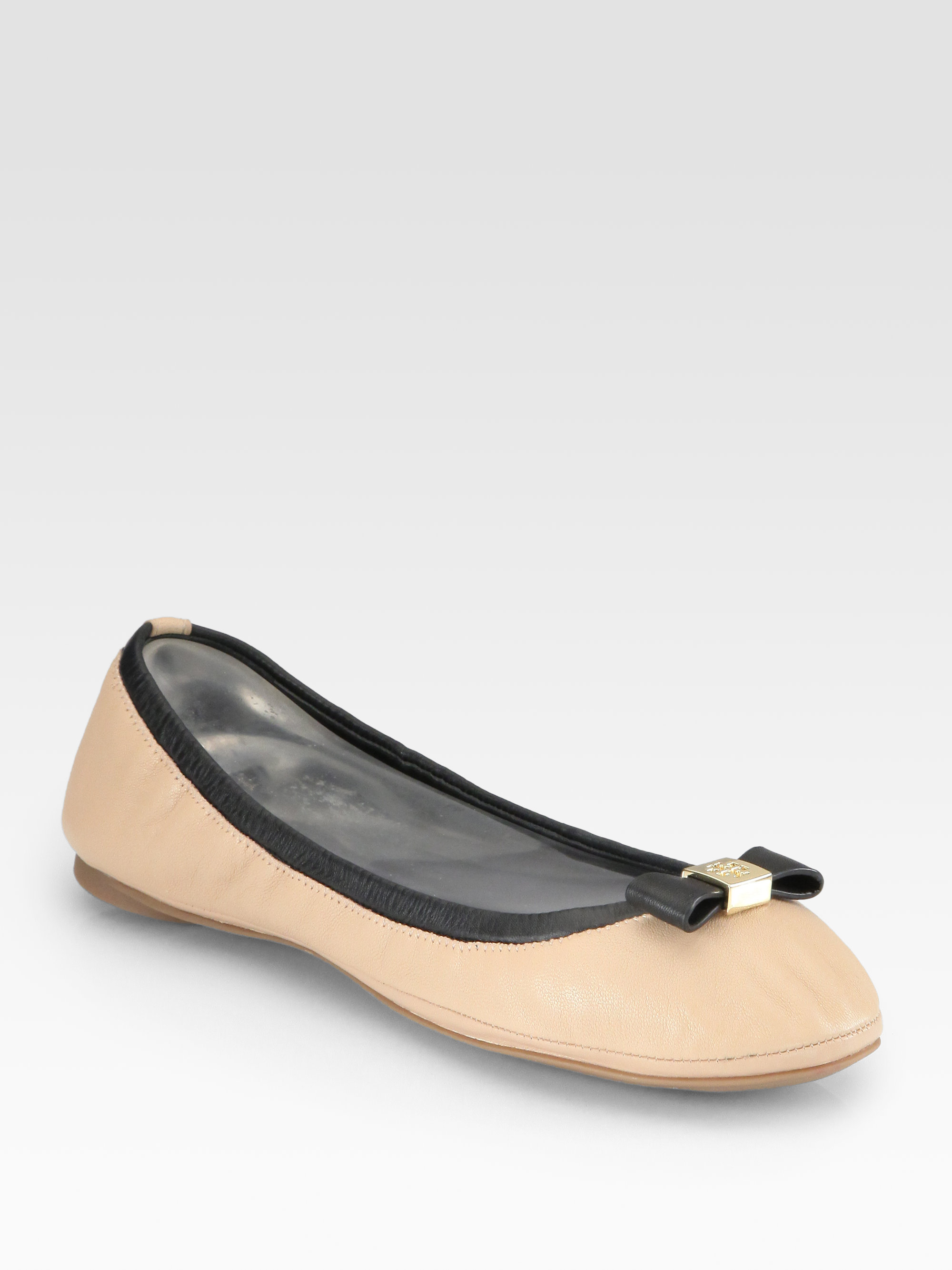 tory burch eddie ballet flat with crystal bow