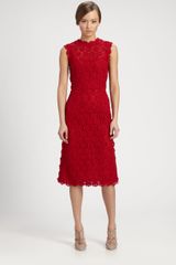 Valentino Rose Guipure Lace Dress