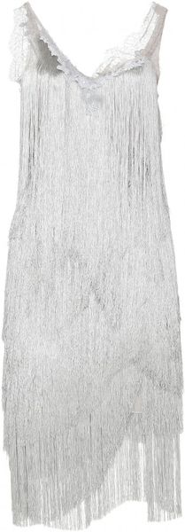 Nina Ricci Lace and Fringe Tiered Dress - Lyst