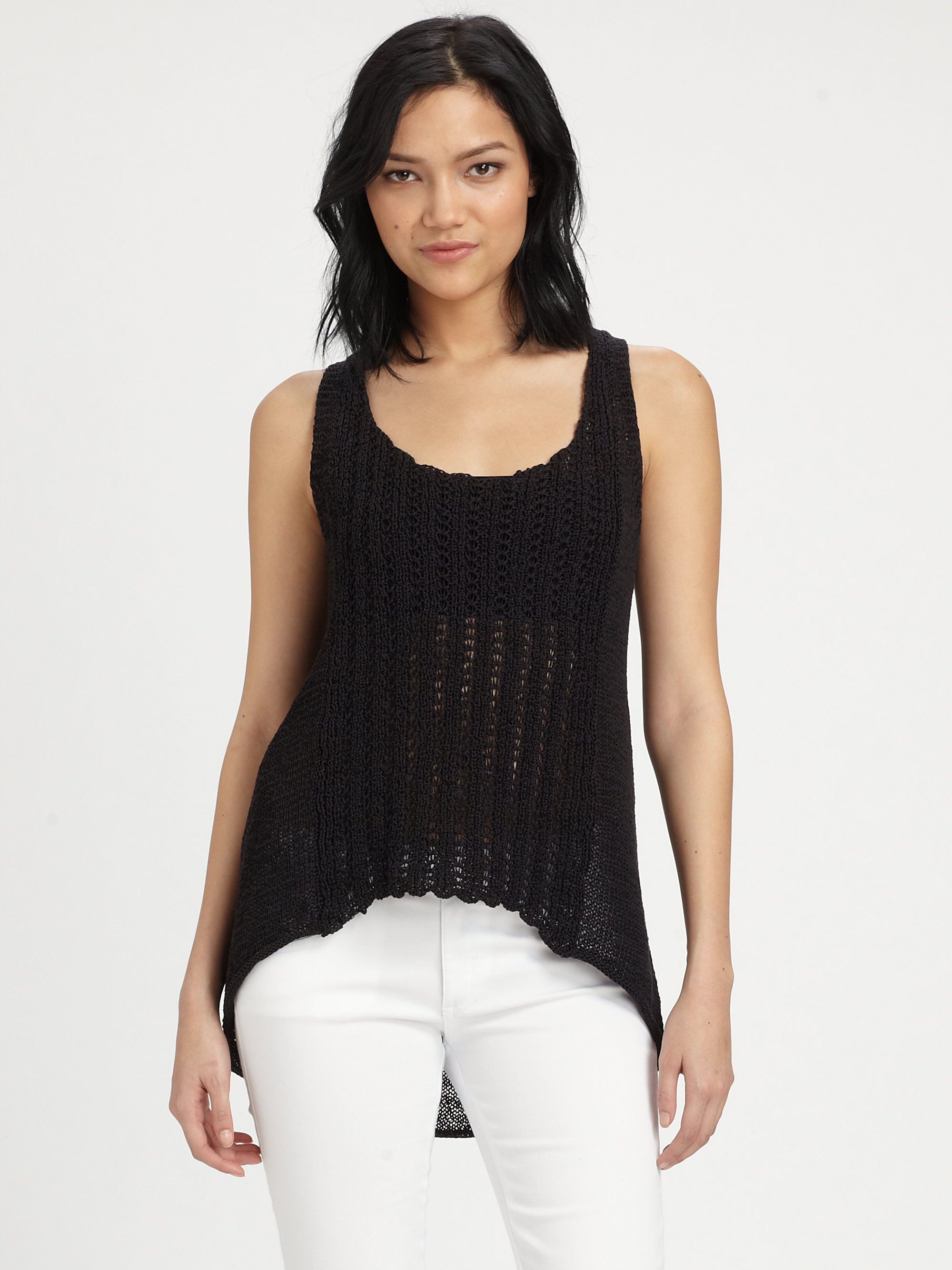Rachel Zoe Harley Openstitch Tank Sweater in Black Lyst