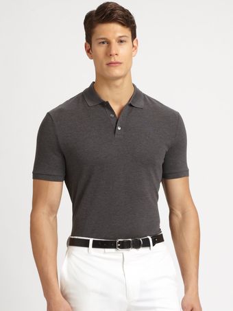 Ralph Lauren Black Label Solid Mesh Knit Polo - Lyst