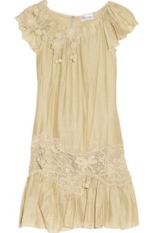RED Valentino Appliquéd Cotton and Silk Blend Dress - Lyst