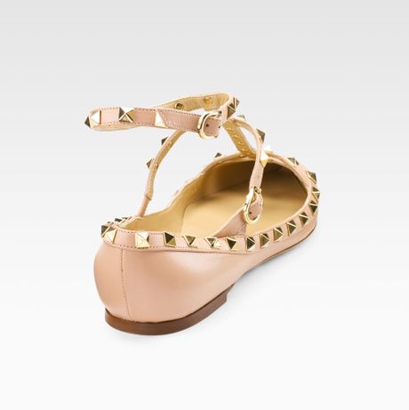 studded valentino sandals flat pink