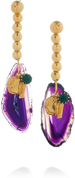 Yves Saint Laurent Chyc Goldplated Agate Earrings - Lyst