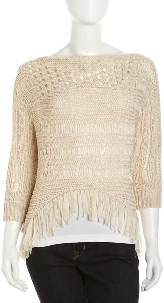 Alberto Makali Crochet Fringe Sweater - Lyst
