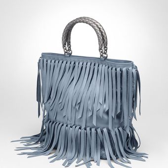 Bottega Veneta Nero Intrecciato Nappa Fringe Bag - Lyst