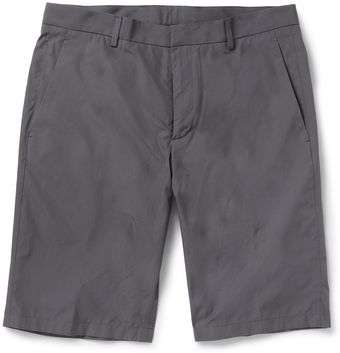 Jil Sander Grey Straight Leg Cotton Suit Shorts - Lyst
