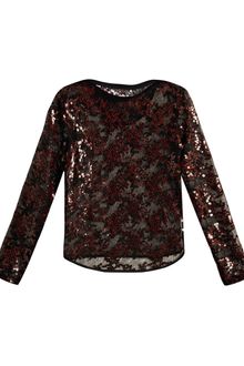 Julien David Sequin Embroidered Lace Top - Lyst
