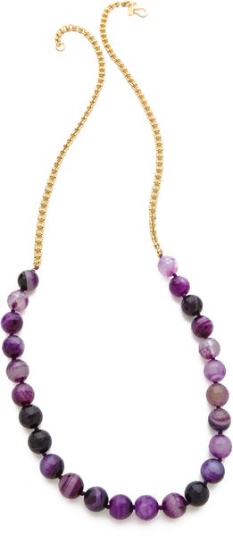 Kenneth Jay Lane Agate Bead Necklace - Lyst
