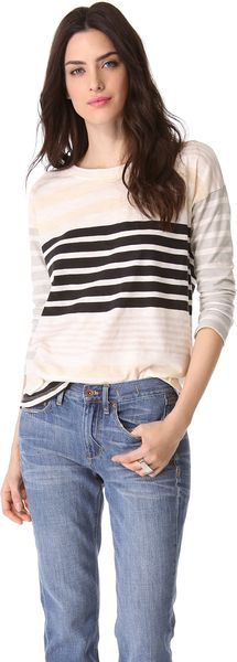 Madewell Striped 34 Sleeve Tee - Lyst