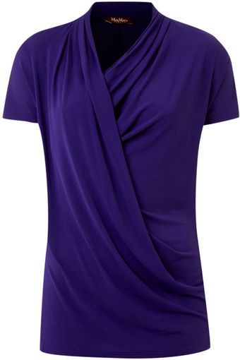 Max Mara Studio Addotto Cowl Neck Draped Top - Lyst