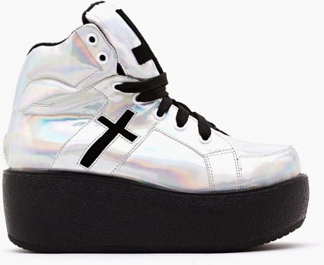 Nasty Gal Cross Trainer in Silver - Lyst