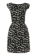 Pussycat Bird Print Frill Dress