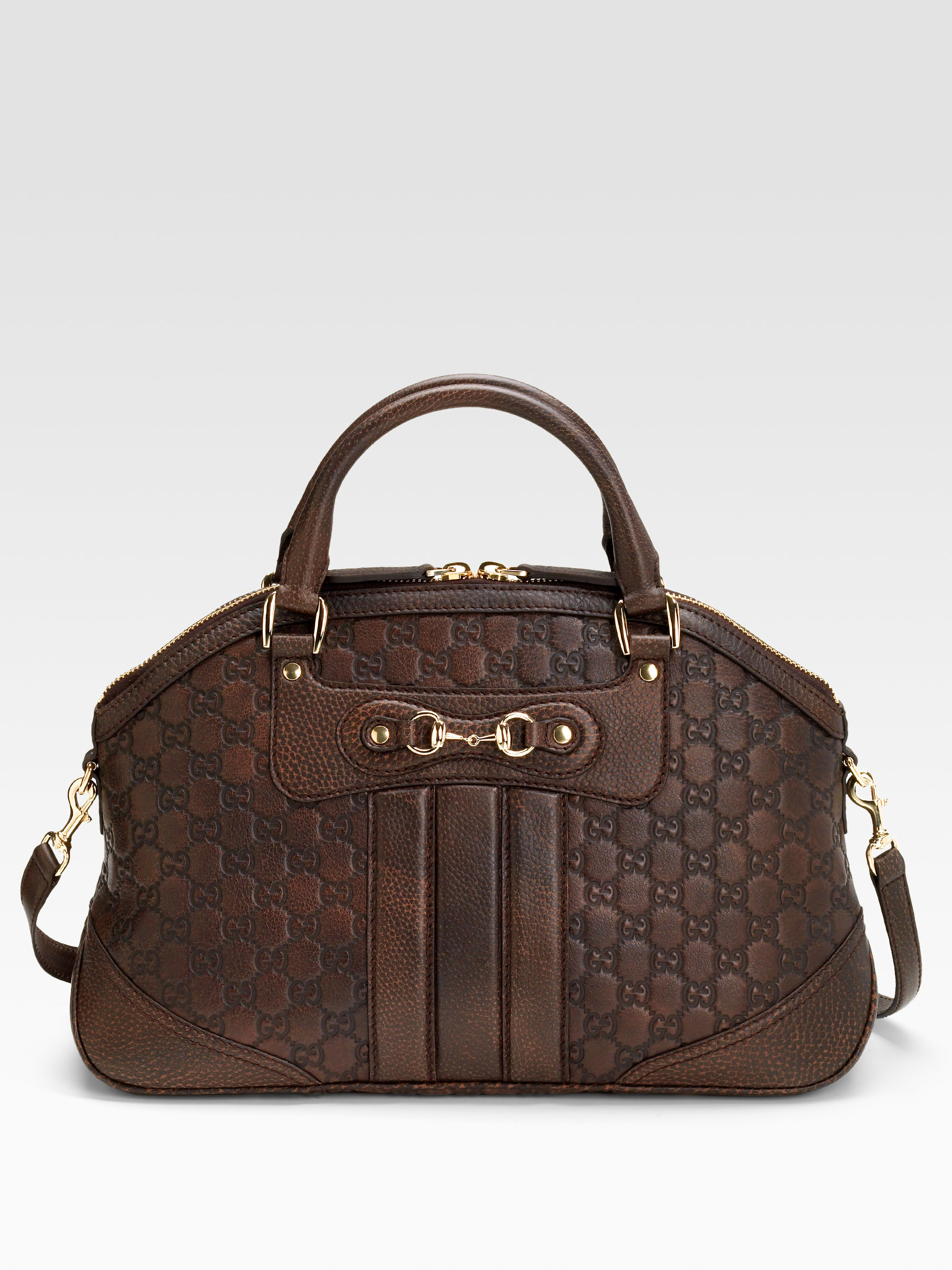 Gucci Catherine Ssima Medium Dome Satchel in Brown | Lyst