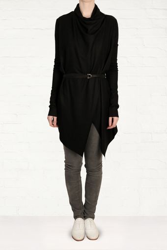 Helmut Lang Helmut Lang Black Draped Cardigan - Lyst
