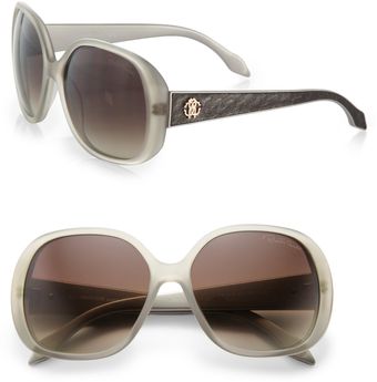 Roberto Cavalli Taj Oversized Round Sunglasses - Lyst