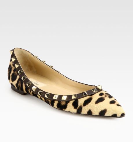 leopard calf hair flats
