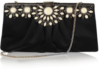Valentino Crystalembellished Satin Clutch - Lyst