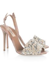 Valentino Crystalembellished Satin Sandals