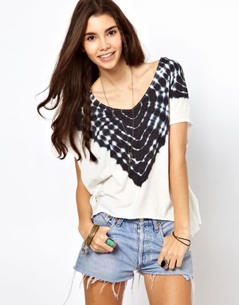 Free People Tie Dyed V Neck Tee - Lyst