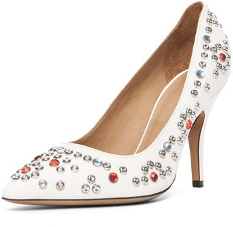 Isabel Marant Clemence Studded Heel in White - Lyst