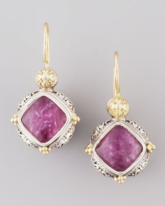 Konstantino 18k Gold Silver Rubyquartz Drop Earrings - Lyst
