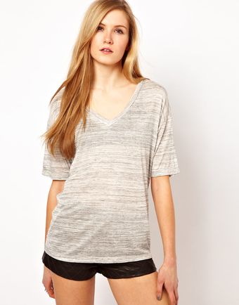 LNA Oversized V Neck Tshirt - Lyst