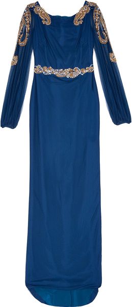 Marchesa Embellished Tulle Overlay Gown - Lyst
