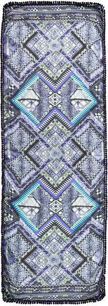 Matthew Williamson Raj Patchwork Pom Pom Scarf in Blue - Lyst
