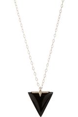 Monique Péan Diamond Black Jade Triangular Pendant Necklace
