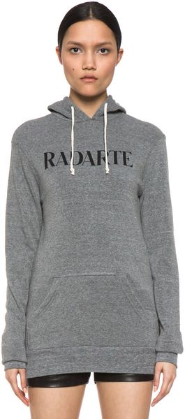 Rodarte Radarte Hoodie in Heather Grey - Lyst