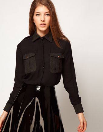 Sophia Kokosalaki Wool Collar Shirt - Lyst