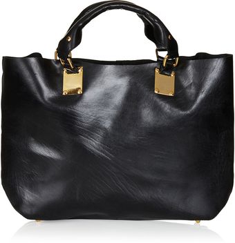 Topshop Plated Leather Tote - Lyst
