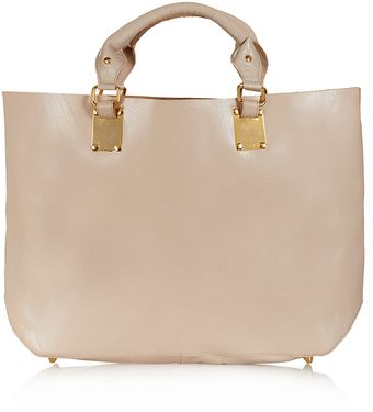Topshop Plated Leather Tote - Lyst