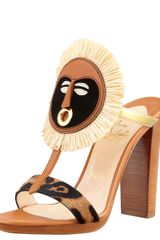 Christian Louboutin Makeda Maskcuff Calf Hair Tstrap Sandals