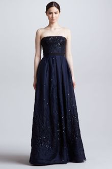 J. Mendel Sequined Strapless Organza Ball Gown Nacy - Lyst