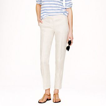 J.Crew Café Capri in Herringbone Linen - Lyst