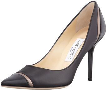 Jimmy Choo Lilo Captoe Pump Blackpewter - Lyst