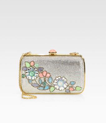 Judith Leiber Corsage Crystal Retangular Clutch - Lyst
