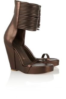 Rick Owens Multichord Leather Wedge Sandals - Lyst