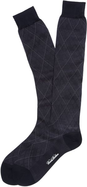 Brooks Brothers Large Diamond Over the calf Socks - Lyst