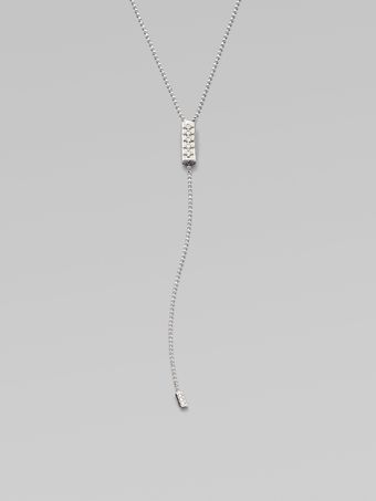 Gucci Diamantissima Diamond Accented 18kt White Gold Lariat Necklace - Lyst