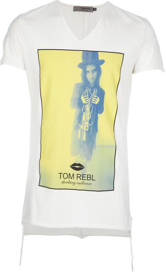 Tom Rebl Raw Cut Printed T-shirt - Lyst