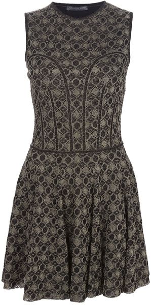 Alexander McQueen Honeycomb Sleeveless Dress - Lyst